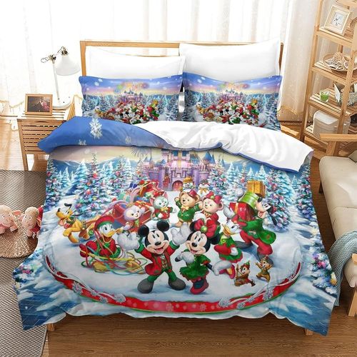 Christmas D Disney Animation Housse De Couette Avec Taies D'oreiller,Housse De Couette Parure De Lit Pour Adultes Et Adolescents Single£¨Xcm£©