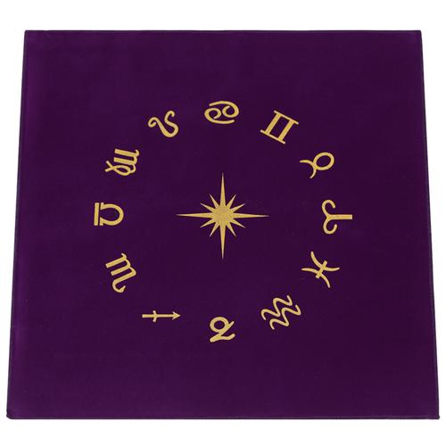Nappe D'autel Pour Tarot Grill 49x49cm, 12 Constellations Signes Du Zodiaque
