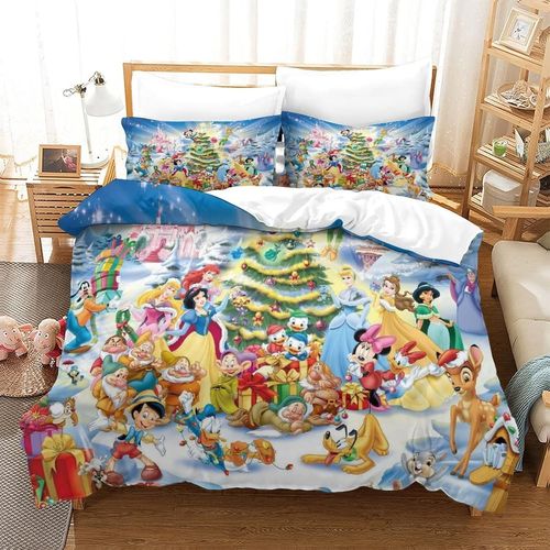 Christmas Housse De Couette D Imprim¨¦ Disney Animation- Parure De Lit Microfibreavec Fermeture ¨¦Clair Housse Couette Imprim¨¦ Avec Taies D'oreiller Dou