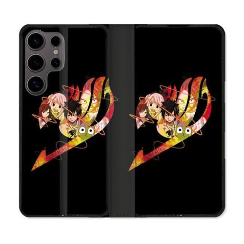 Housse Cuir Portefeuille Pour Samsung Galaxy S25 Ultra Manga Fairy Tail Logo Noir