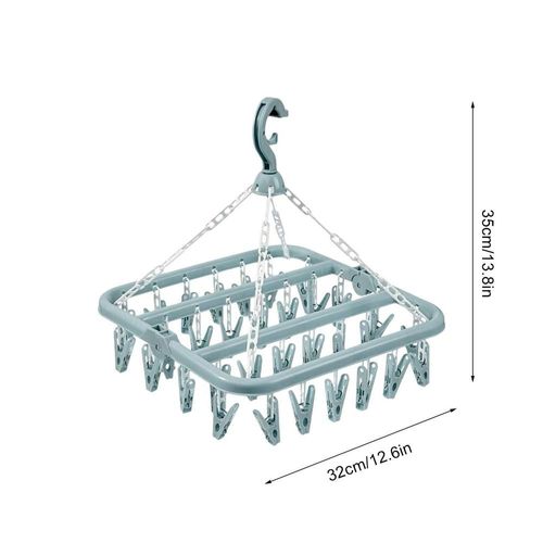 Pince et cintre d'égouttement pour sèche-chaussettes, sèche-linge T1, cintres de lingerie d'intérieur, 32 clips