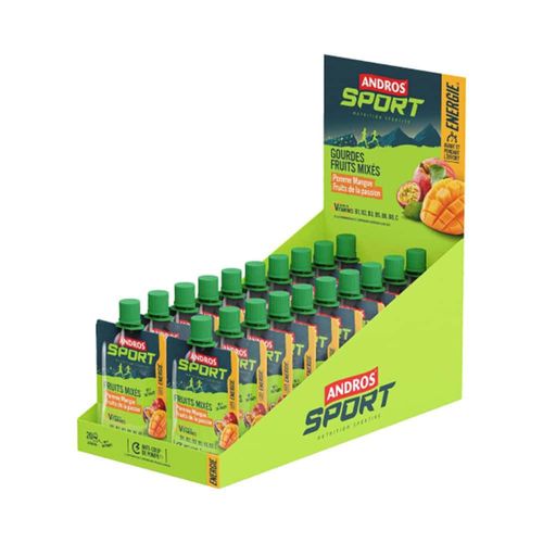 Gourdes De Fruits Mixés Vitaminées (20x90g)|Pomme Mangue|Gels Énergétiques|Andros Sport 