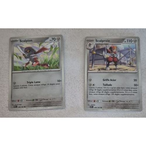 Scalpion 148/197 Et Scalproie 149/197 Holo Point Cosmo Promo - Pokemon Ev3 Flammes Obsidiennes