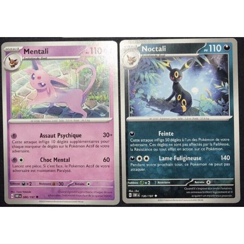 Mentali 086/197 Et Noctali 130/197 - Pokemon Ev3 Flammes Obsidiennes
