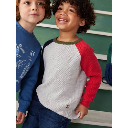 Pull Colorblock Pop Garçon Gris Chiné