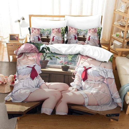 Parure De Lit Pi¨¨Ces Avec Housse De Couette Imprim¨¦E En D Pour Fille Et Collants Pour Enfants Et Adultes Avec Taies D'oreiller En Microfibre Avec Fermeture ¨¦Clair - Complet