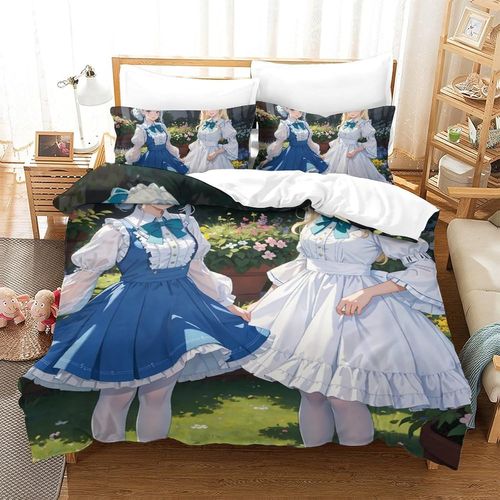 Parure De Lit Fille Mignonne Collants Avec Housse De Couette Imprim¨¦E En D, Housse De Couette Avec Taies D'oreiller En Microfibre Pour Enfants Et Adultes, Pi¨¨Ces Avec Fermeture ¨¦C