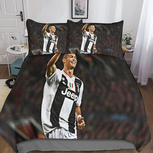 Cristiano Ronaldo Housse De Couette Enfant De Football D Imprim¨¦ Parure De Lit Housses De Couettes En Microfibre Avec Fermeture ¨¦Clai Parure De Couett