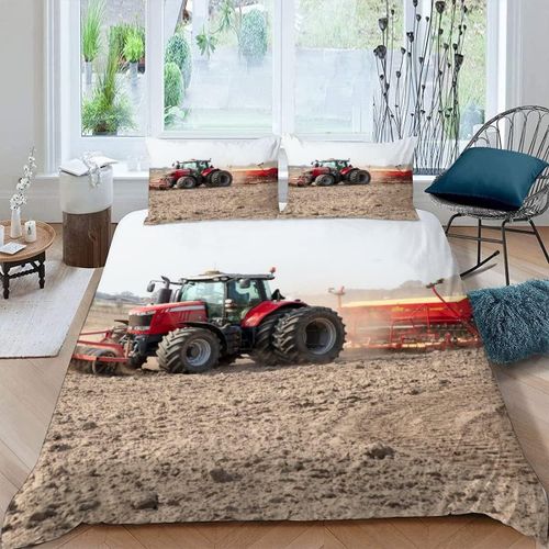 Pi¨¨Ces Parure De Lit Personnes Tracteur Housse De Couette X Adultes Avec Fermeture ¨¦Clair Housse De Couette En Microfibre Machines Agricoles Moderne