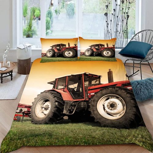 Housse De Couette Tracteur X Imprim¨¦ D Machines Agricoles Parure De Lit Personnes Hypoallergique Microfibre Literie Pi¨¨Ces Avec Fermeture ¨¦Cl