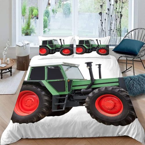 Housse De Couette Tracteur X Imprim¨¦ D Machines Agricoles Parure De Lit Personnes Hypoallergique Microfibre Literie Pi¨¨Ces Avec Fermeture ¨¦Cl