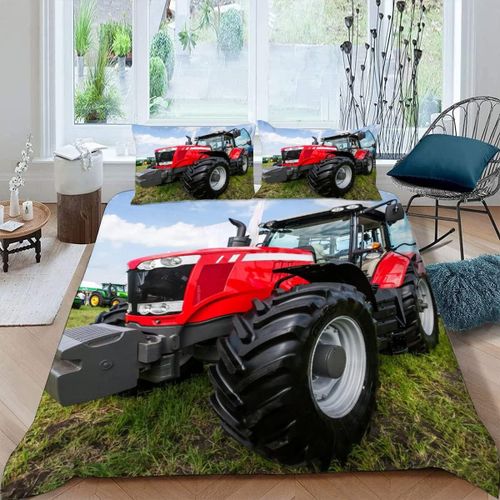 Housse De Couette X Tracteur Imprim¨¦ D Machines Agricoles Modernes Parure De Lit Personnes Adultes Hypoallergique Microfibre Literie Avec Fermeture ¨¦