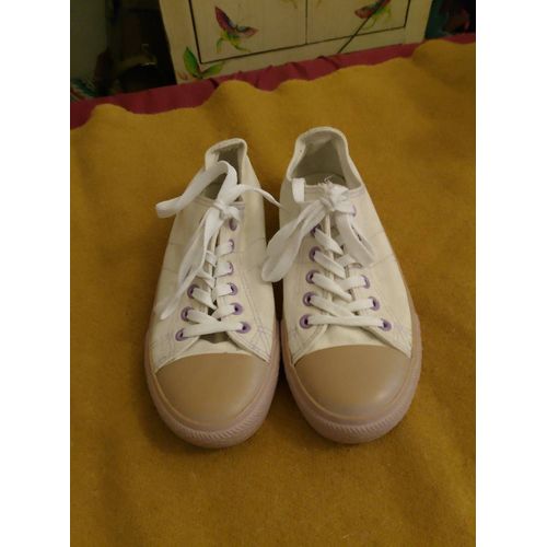 Baskets Blanches Bouts Beiges 38 Merry Scott.