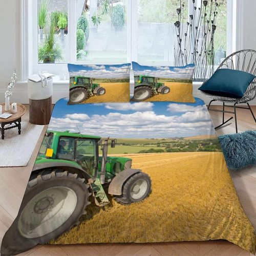 Pi¨¨Ces Parure De Lit Personnes Tracteur Housse De Couette X Adultes Avec Fermeture ¨¦Clair Housse De Couette En Microfibre Machines Agricoles Avec T