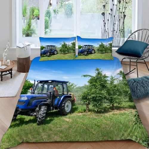 Pi¨¨Ces Parure De Lit Personnes Tracteur Housse De Couette X Adultes Avec Fermeture ¨¦Clair Housse De Couette En Microfibre Machines Agricoles Avec T