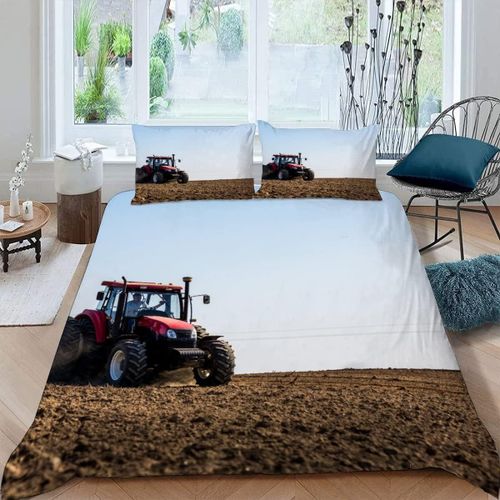 Housse De Couette Tracteur X Imprim¨¦ D Machines Agricoles Parure De Lit Personnes Hypoallergique Microfibre Literie Pi¨¨Ces Avec Fermeture ¨¦Clair Et