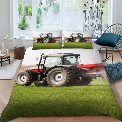 Housse De Couette X Tracteur Imprim¨¦ D Machines Agricoles Modernes Parure De Lit Personnes Adultes Hypoallergique Microfibre Literie Avec Fermeture ¨¦