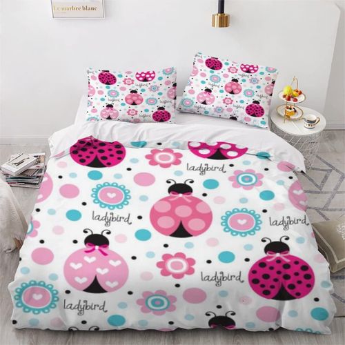 D Coccinelle Parure De Lit Personnes Animal Mignon Housse De Couette X Enfant Adultes Literie En Microfibre Pi¨¨Ces Avec Fermeture ¨¦Clair Et
