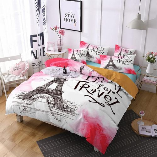 Cm X Cm Housses De Couettes Polyester Coton Housse De Couette X Ado Garcon Tour Eiffel Paris Linge De Lit Moelleux Avec Deux Taies D'oreiller Xcm