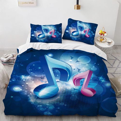 Linge De Lit Musique Housses De Couettes X Cm Doux Confortable Polyester Coton Housse De Couette X Fille Avec Deux Taies D'oreiller Xcm