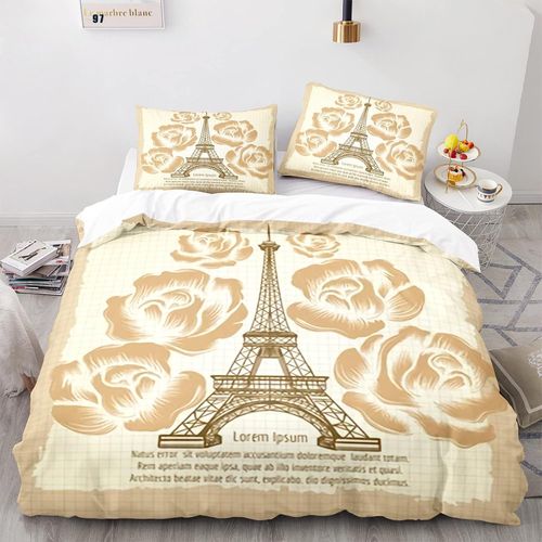 Paris Tour Eiffel Parure De Lit X Adulte + X Taies D'oreiller Xcm Housse De Couette Fille Microfibre Parure De Lit Pas Cher Doux Confortable X Cm