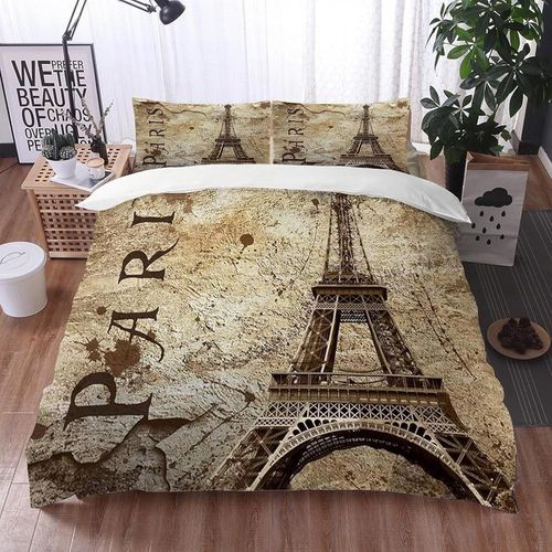 Housse De Couette X Paris, D Imprim¨¦E Microfibre Parure De Lit Paris Housse De Couettes Personne Avec X Taie D'oreiller X Cm