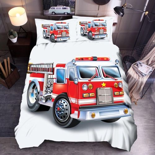 Housse De Couette X Cm Enfant Camion De Pompier Rouge Parure De Lit Personnes Avec Fermeture ¨¦Clair Doux Respirant Confortable Microfibre Housse De Couette Et Taie D'oreiller X C