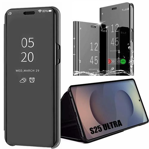 Coque Pour Samsung Galaxy S25 Ultra, Effet Miroir Design Protection Intégrale Antichoc - Noir - E.F.Connection
