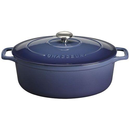 Chasseur - Cocotte Ovale En Fonte Émaillée 29cm Bleu Puc472980