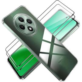 Coque Pour Oppo Reno 12 F 5g/Oppo Reno 12 Fs 5g + 2x Verres Trempés - Housse Etui Transparent Vitre Protection Ecran Verre Trempé