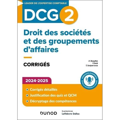 Droit Des Sociétés Et Des Groupements D'affaires Dcg 2 - Corrigés