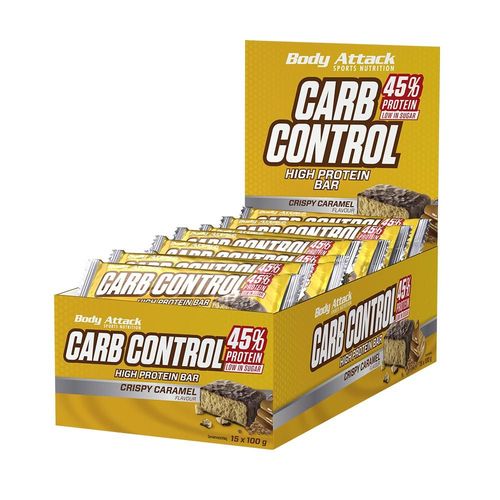 Boîte Carb Control High Protein Bar (15x100g)|Caramel|Barres Protéinées|Body Attack Nutrition 