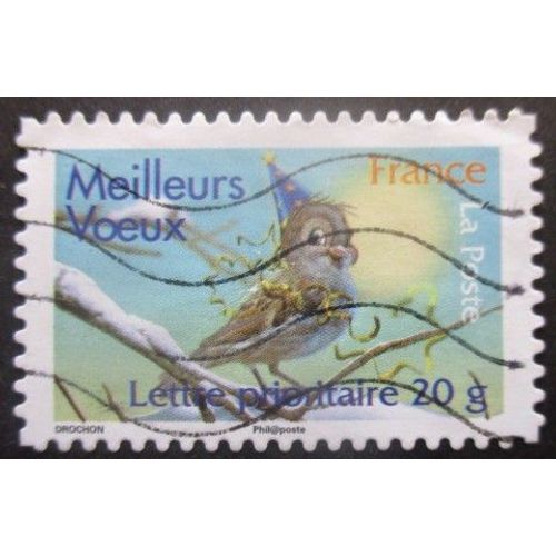 France Autoadhésif N°141 Meilleurs Voeux Oblitéré