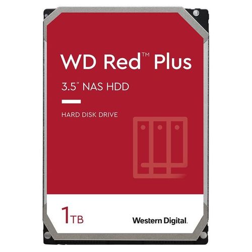 WD Red Plus WD10EFRX - Disque dur - 1 To - interne - 3.5" - SATA 6Gb/s - mémoire tampon : 64 Mo - pour My Cloud EX2; EX4