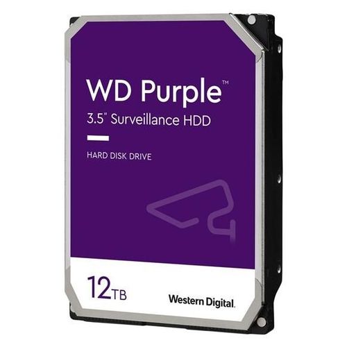 WD Purple WD121PURZ - Disque dur - 12 To - interne - 3.5" - SATA 6Gb/s - 7200 tours/min - mémoire tampon : 256 Mo