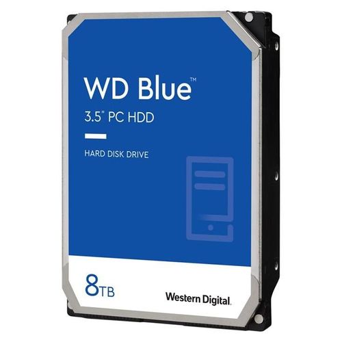 WD Blue WD80EAZZ - Disque dur - 8 To - interne - 3.5" - SATA 6Gb/s - 5640 tours/min - mémoire tampon : 128 Mo