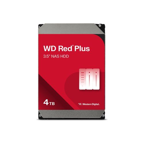 WD Red Plus WD40EFPX - Disque dur - 4 To - interne - 3.5" - SATA 6Gb/s - 5400 tours/min - mémoire tampon : 256 Mo
