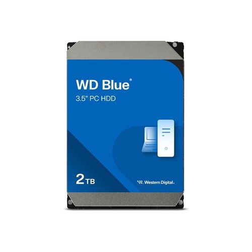 WD Blue WD20EARZ - Disque dur - 2 To - interne - 3.5" - SATA 6Gb/s - 5400 tours/min - mémoire tampon : 64 Mo