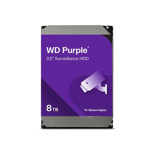 WD Purple WD85PURZ - Disque dur - 8 To - interne - 3.5" - SATA 6Gb/s - 5640 tours/min - mémoire tampon : 256 Mo