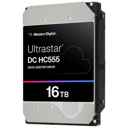 WD Ultrastar DC HC555 - Disque dur - Centre de données - 16 To - interne - 3.5" - SAS 12Gb/s - 7200 tours/min - mémoire tampon : 512 Mo