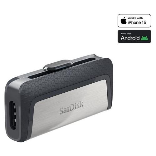Clé USB 3.1 Type C SanDisk Ultra Dual 128Go Argent - Double connecteur USB Type-C et Type-A