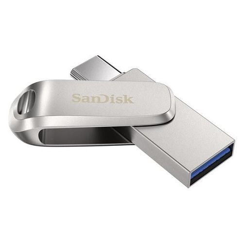 SanDisk Ultra Dual Drive Luxe - Clé USB - 256 Go - USB 3.1 Gen 1 / USB-C - argent