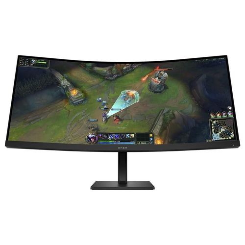 OMEN by HP 34c - Écran LED - jeux - incurvé - 34" - 3440 x 1440 WQHD @ 180 Hz - VA - 400 cd/m² - 4000:1 - 1 ms - 2xHDMI, DisplayPort - haut-parleurs - noir