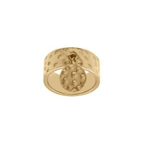 Bague Acier Doré Pampille Martelée