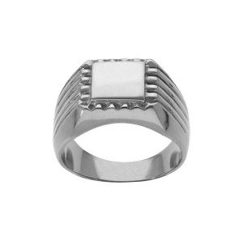 Chevalière Acier Plateau Carré 10x10mm