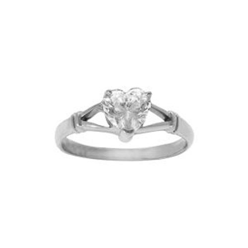 Bague Acier Oxyde Blanc Forme Coeur