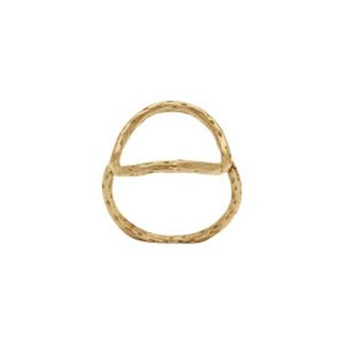 Bague Acier Doré Cercle Martelé