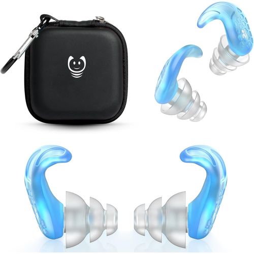 Lot de 2 paires de bouchons d'oreilles en silicone pour nageurs, protection auditive pour la douche, le surf et les sports nautiques, s, deux tailles S, L