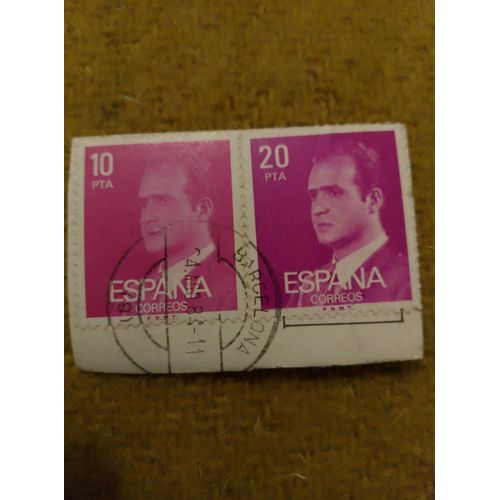 Timbres Oblitérés 10+20 Pta España Correos Roses.