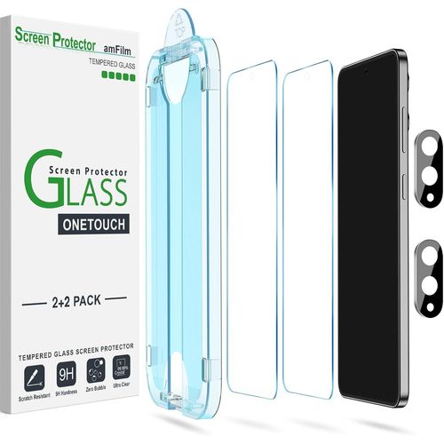 Lot De 2 + 2 Films De Protection En Verre Trempé Onetouch Pour Samsung Galaxy S25 Edge 5g, Dureté 9h Avec Protection D'objectif D'appareil Photo, Installation Facile Et Sans Bulles (S25-6.2'')